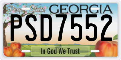 GA license plate PSD7552