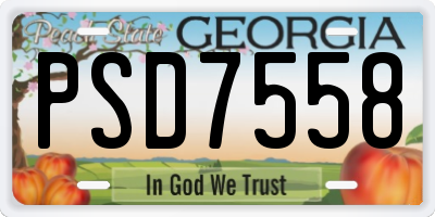 GA license plate PSD7558