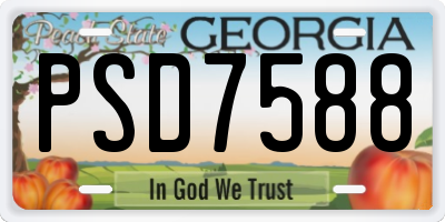 GA license plate PSD7588