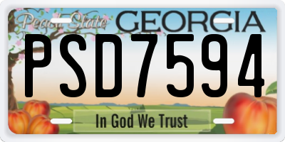 GA license plate PSD7594