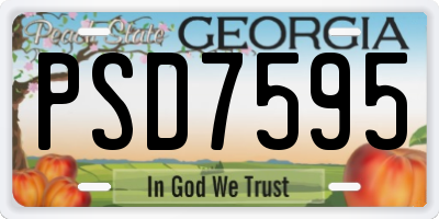 GA license plate PSD7595