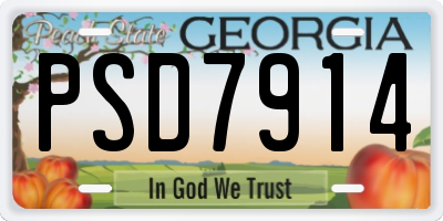 GA license plate PSD7914
