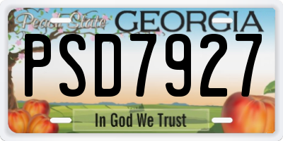 GA license plate PSD7927