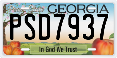 GA license plate PSD7937