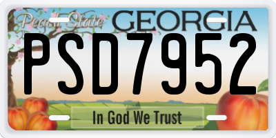 GA license plate PSD7952