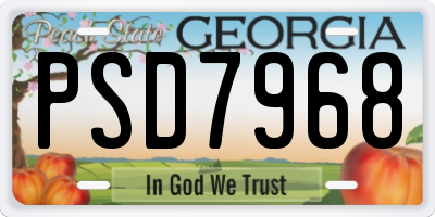 GA license plate PSD7968
