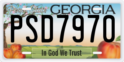 GA license plate PSD7970