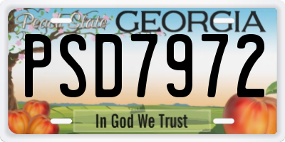 GA license plate PSD7972