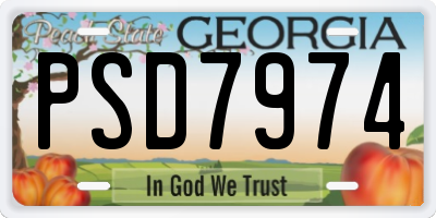 GA license plate PSD7974