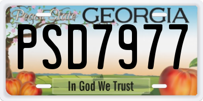 GA license plate PSD7977