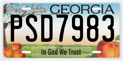 GA license plate PSD7983
