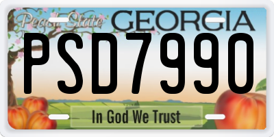 GA license plate PSD7990