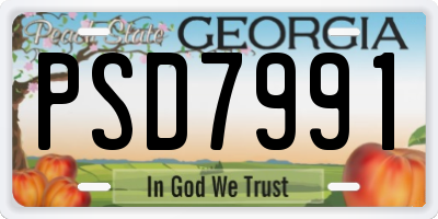 GA license plate PSD7991