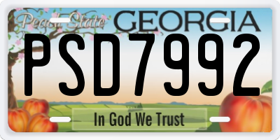 GA license plate PSD7992