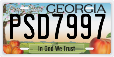 GA license plate PSD7997