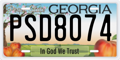 GA license plate PSD8074