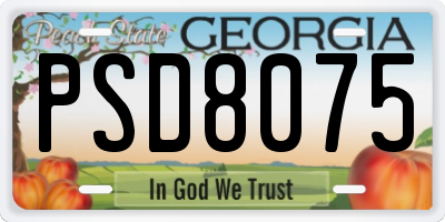 GA license plate PSD8075