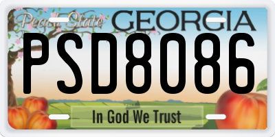 GA license plate PSD8086