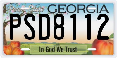 GA license plate PSD8112