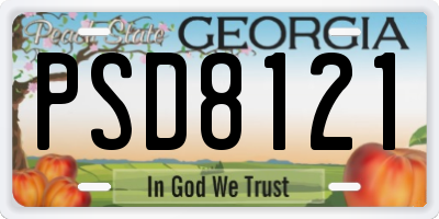 GA license plate PSD8121