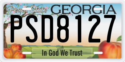 GA license plate PSD8127