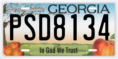 GA license plate PSD8134