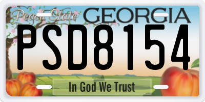 GA license plate PSD8154