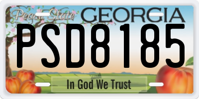 GA license plate PSD8185