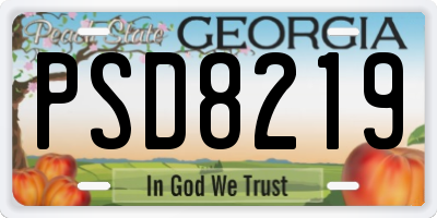 GA license plate PSD8219