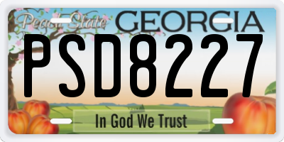 GA license plate PSD8227