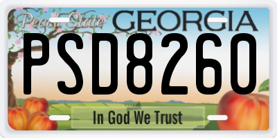 GA license plate PSD8260