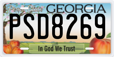 GA license plate PSD8269