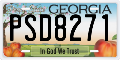 GA license plate PSD8271