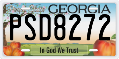 GA license plate PSD8272