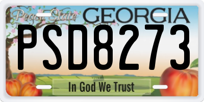GA license plate PSD8273