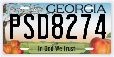 GA license plate PSD8274