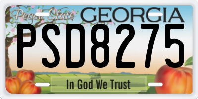 GA license plate PSD8275