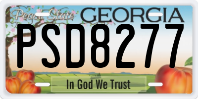 GA license plate PSD8277
