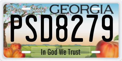 GA license plate PSD8279