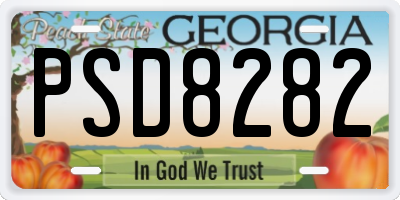 GA license plate PSD8282