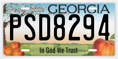 GA license plate PSD8294