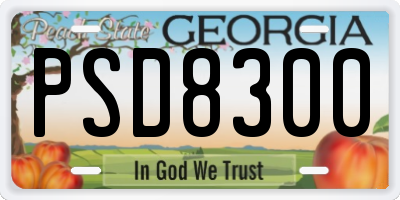GA license plate PSD8300