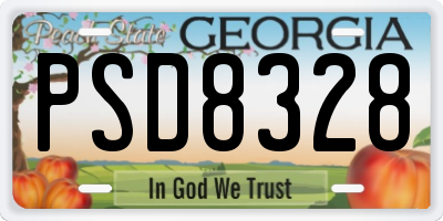 GA license plate PSD8328