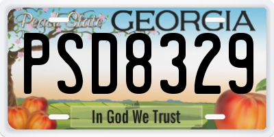 GA license plate PSD8329