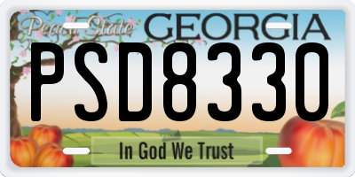GA license plate PSD8330