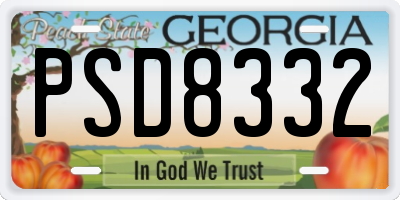 GA license plate PSD8332