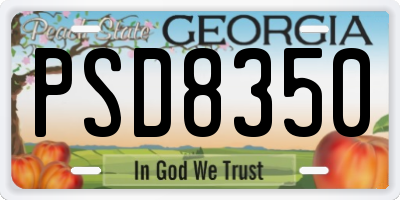 GA license plate PSD8350