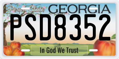 GA license plate PSD8352