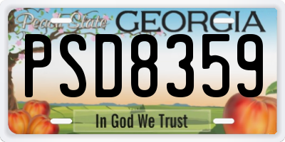 GA license plate PSD8359