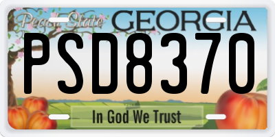 GA license plate PSD8370